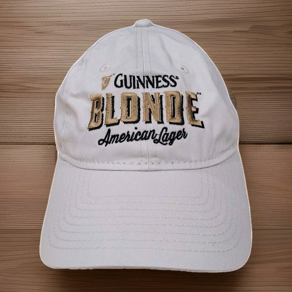 Guinness‎ Blonde American Lager Hat Mens Tan Adjustable Strapback Baseball Cap